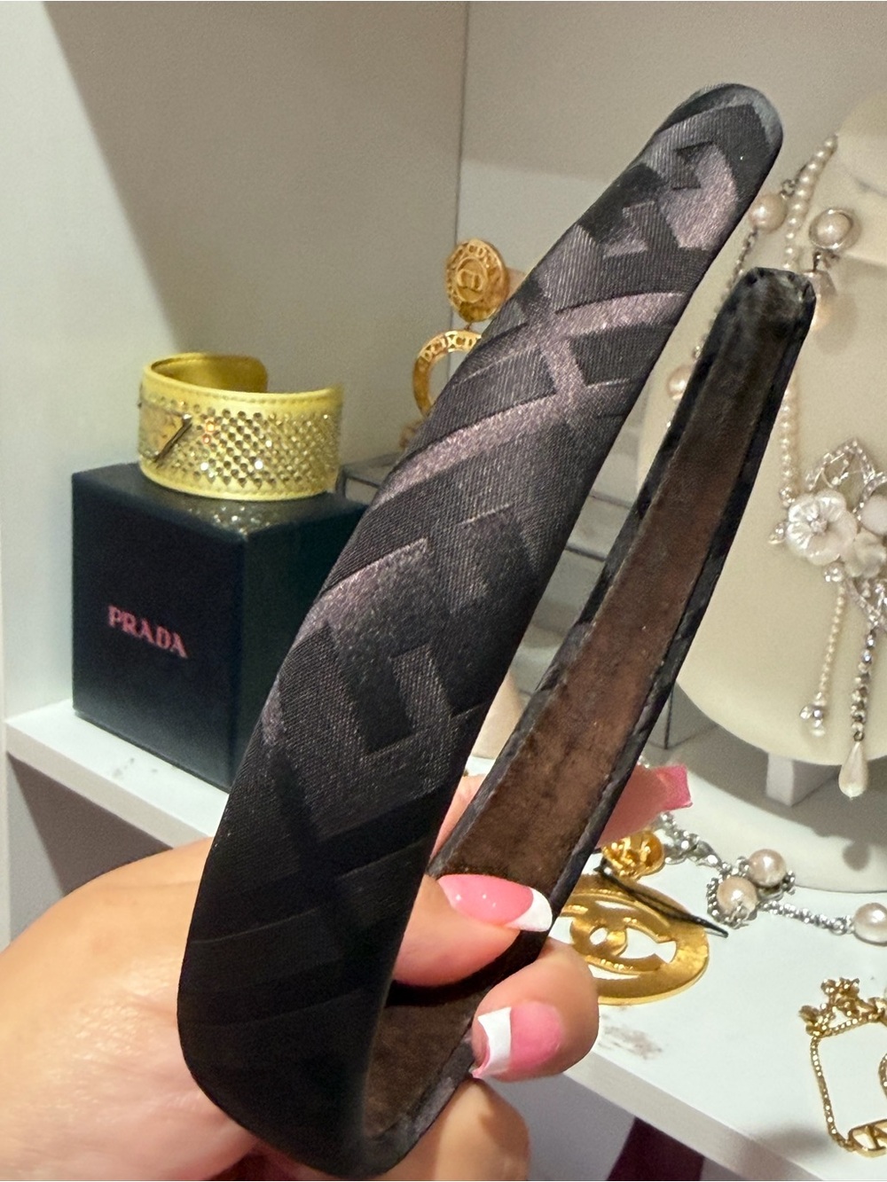 Fendi Black Headband Zucca Print - Picture 7 of 10